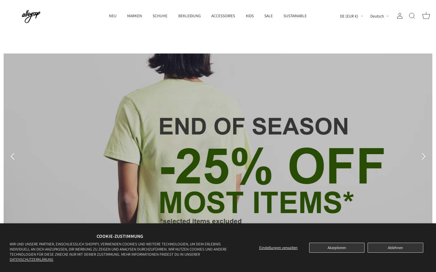 alleyoop.de homepage screenshot