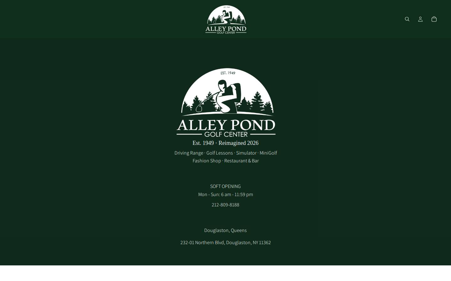 alleypondgolf.com homepage screenshot