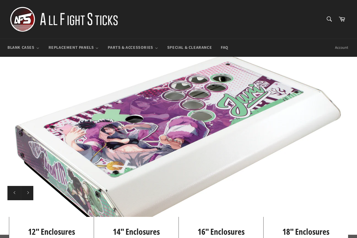 AllFightSticks homepage screenshot