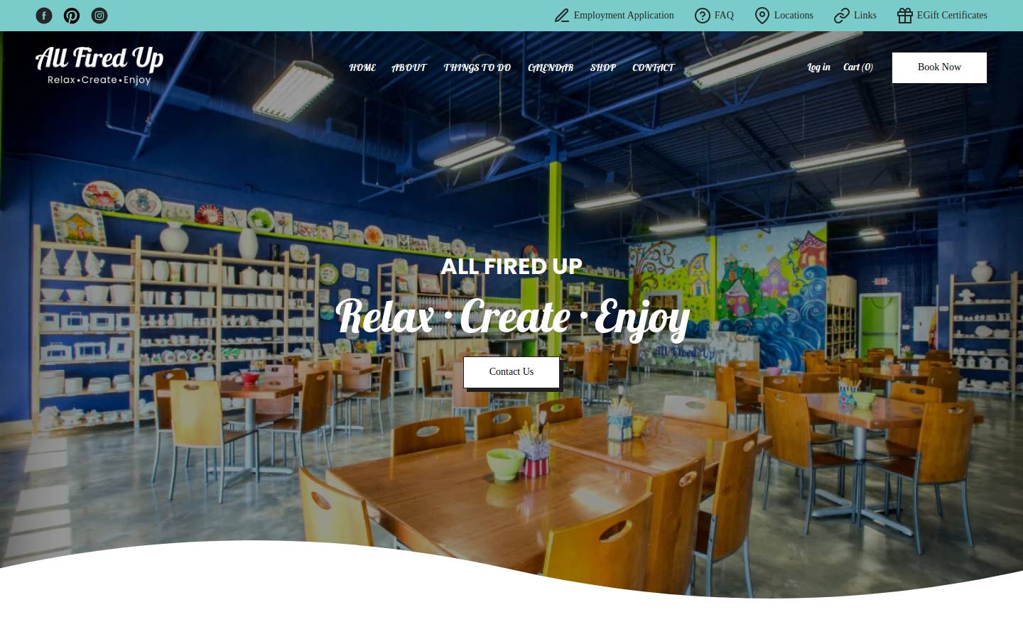 allfiredupart.com homepage screenshot