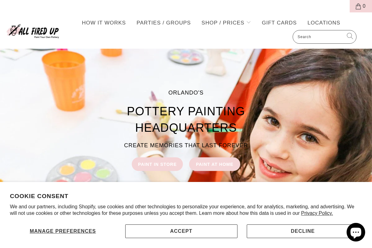 All Fired Up homepage screenshot