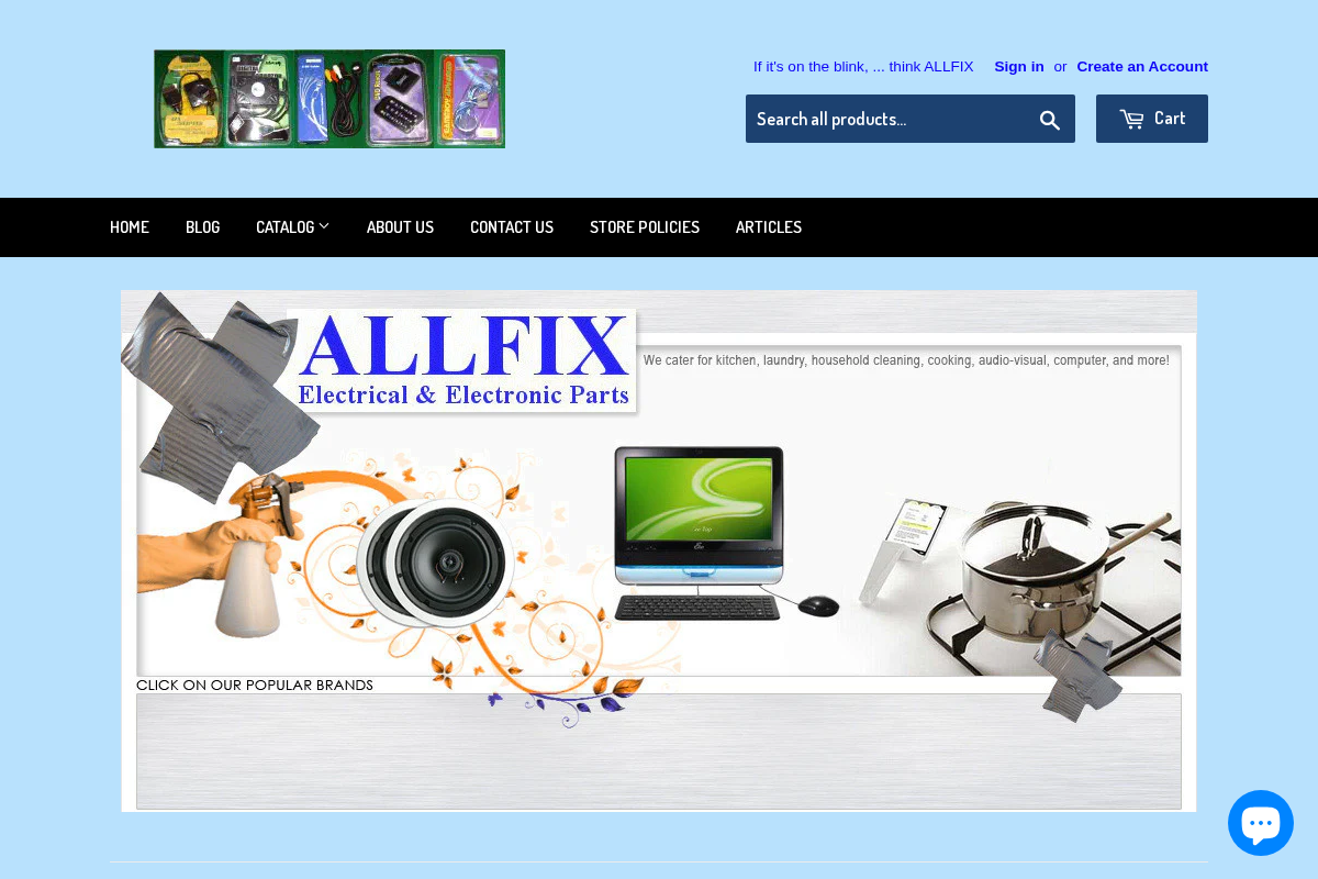 Allfix Electrical homepage screenshot