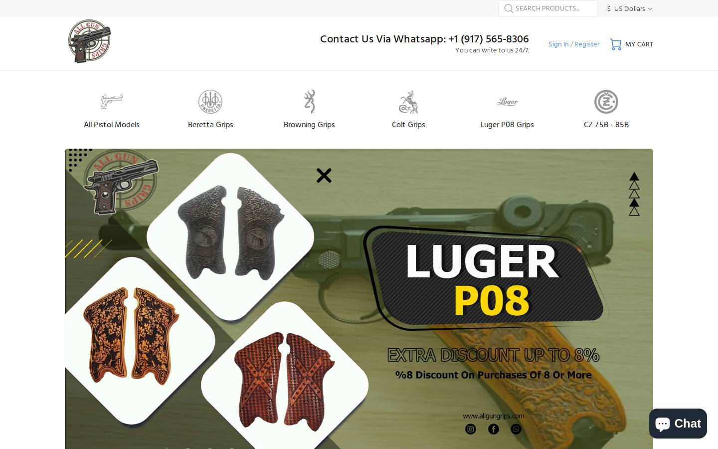 allgungrips.com homepage screenshot