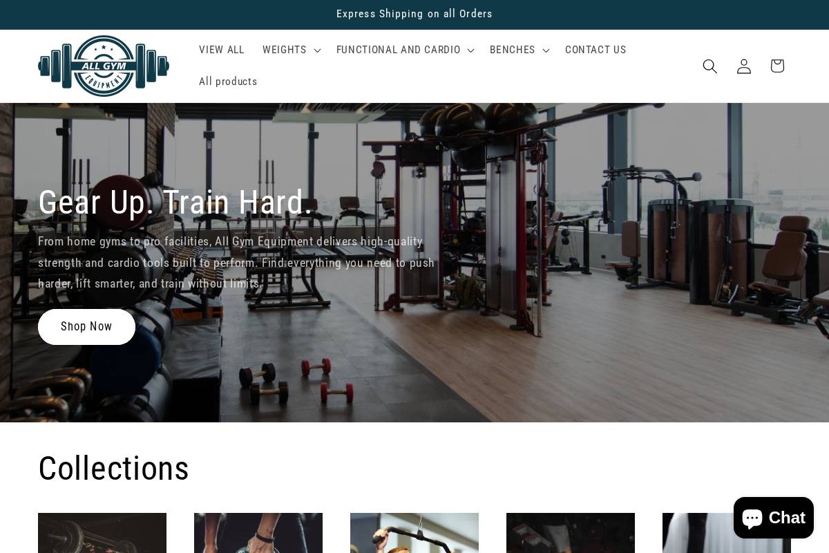 allgymequipment.co.uk homepage screenshot