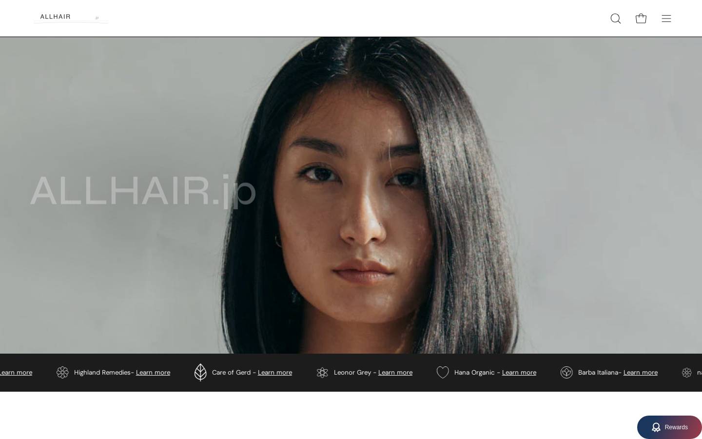 allhair.jp homepage screenshot