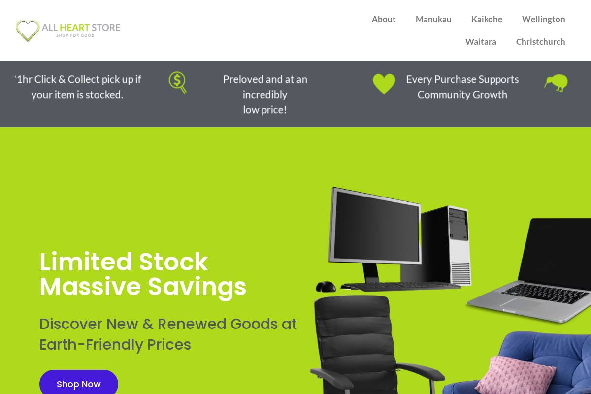 allheart homepage screenshot