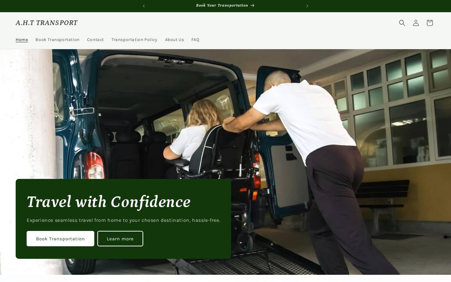 allhomecaretransportation.com homepage screenshot