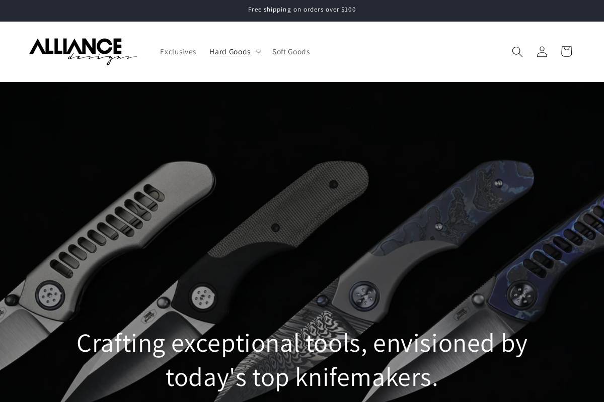 alliance-designs.com homepage screenshot