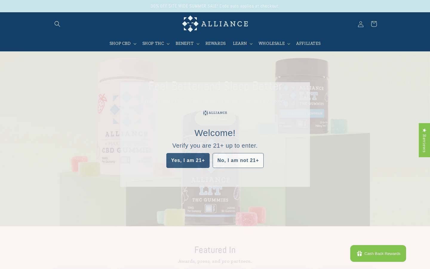 alliancehempco.com homepage screenshot