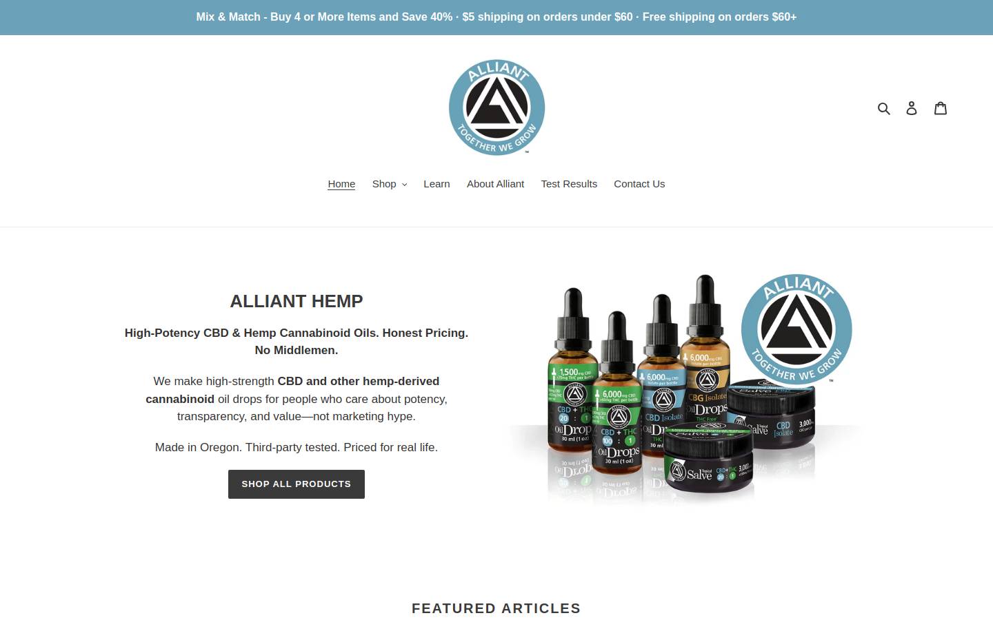 allianthemp.com homepage screenshot