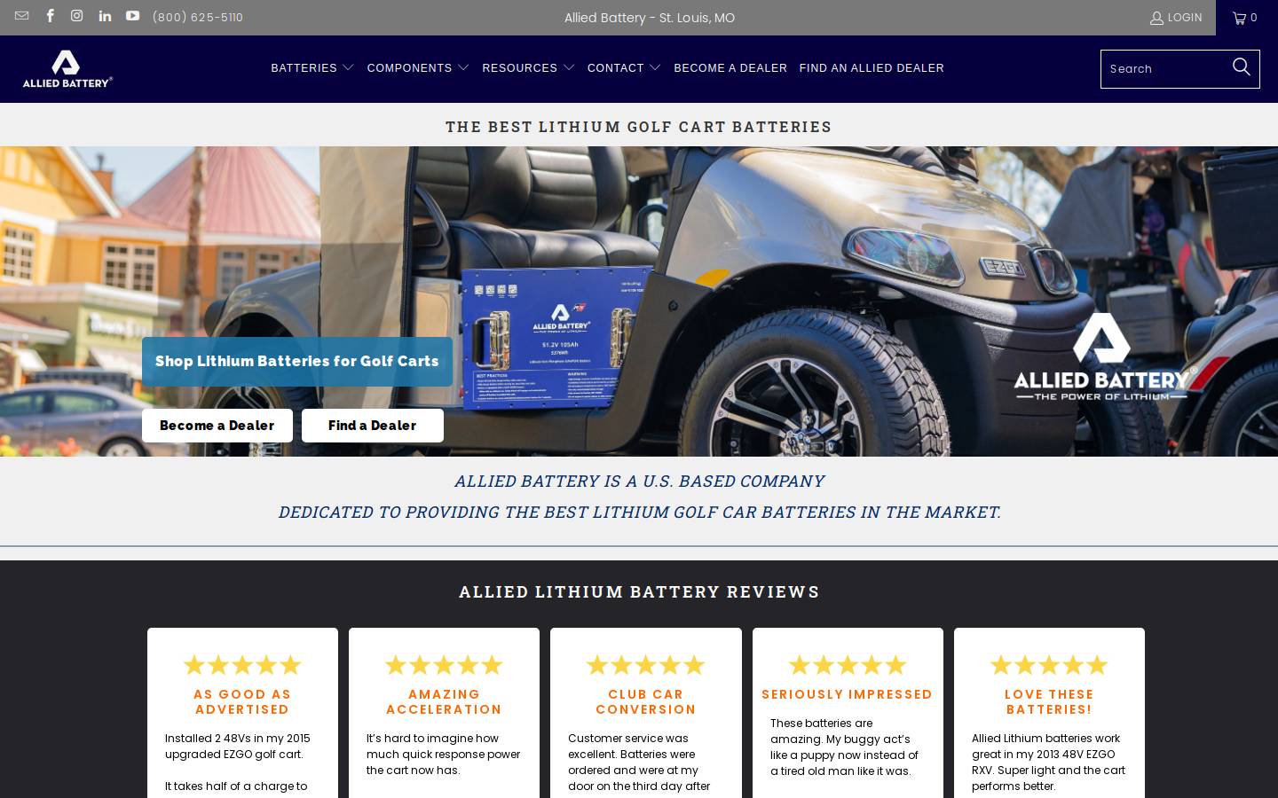 alliedlithium.com homepage screenshot