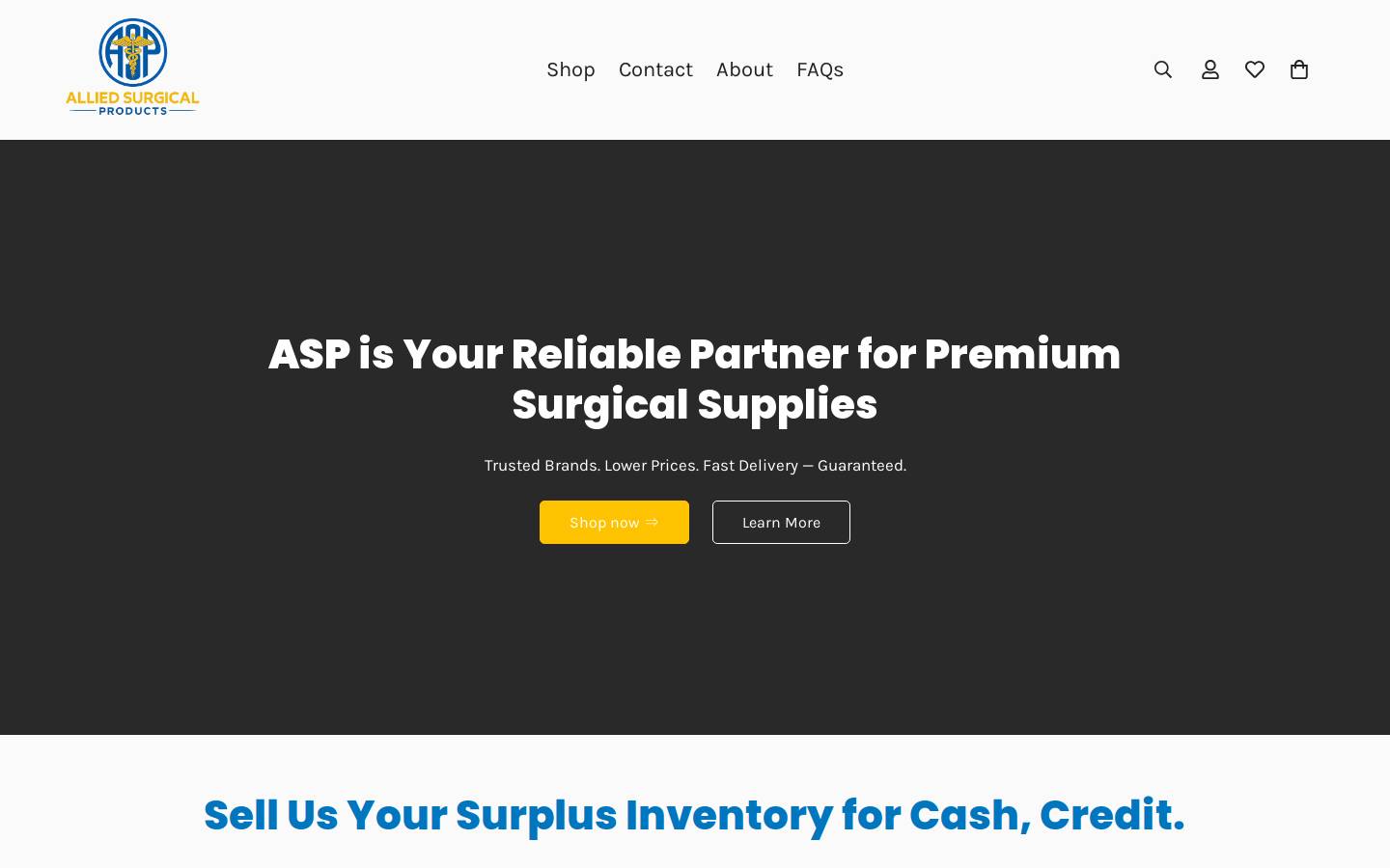 alliedsurgicalproducts.com homepage screenshot