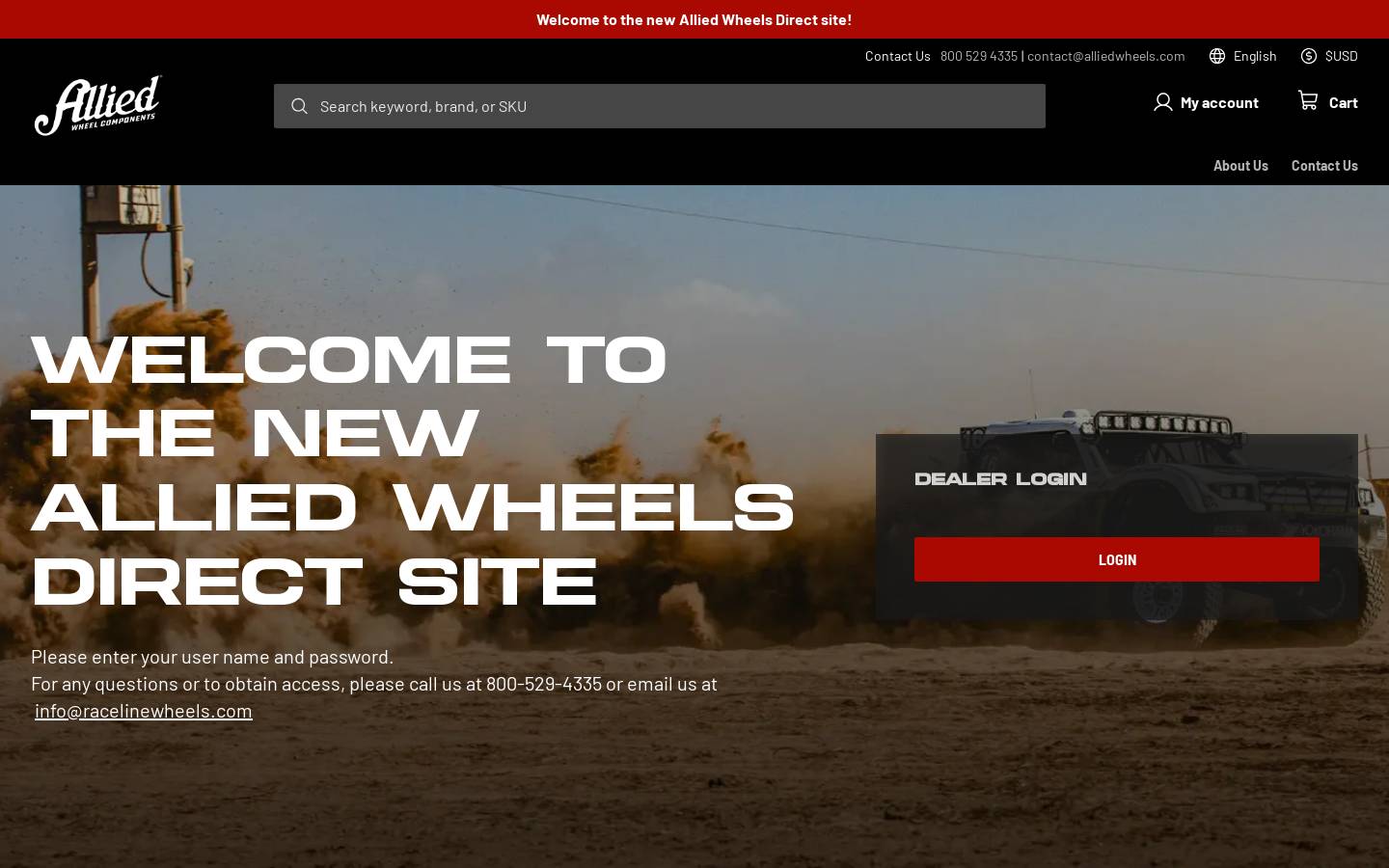 alliedwheeldirect.com homepage screenshot