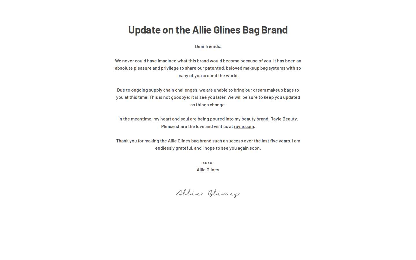 allieglines.com homepage screenshot
