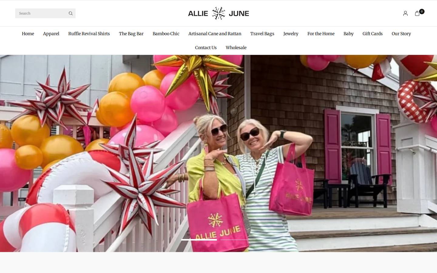 alliejune.com homepage screenshot