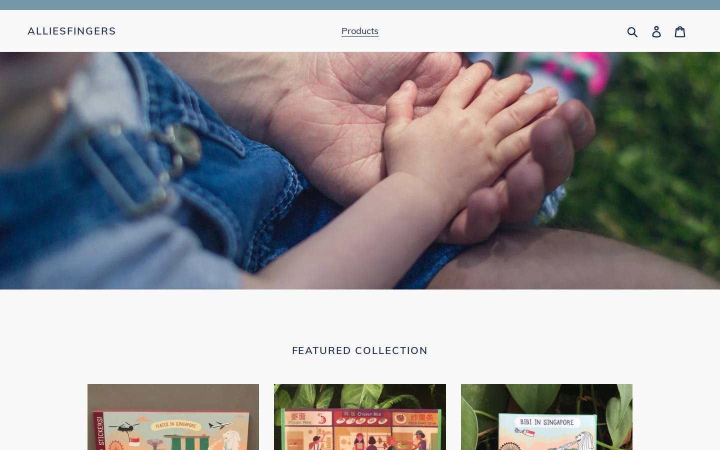 alliesfingers.com homepage screenshot