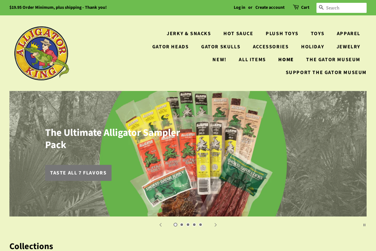 alligatorking.com homepage screenshot