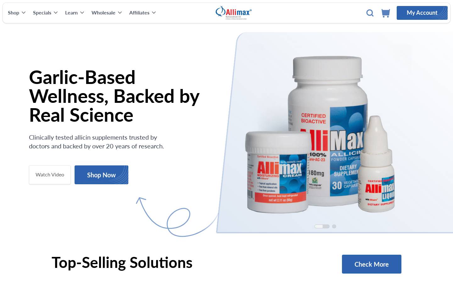 Allimax homepage screenshot