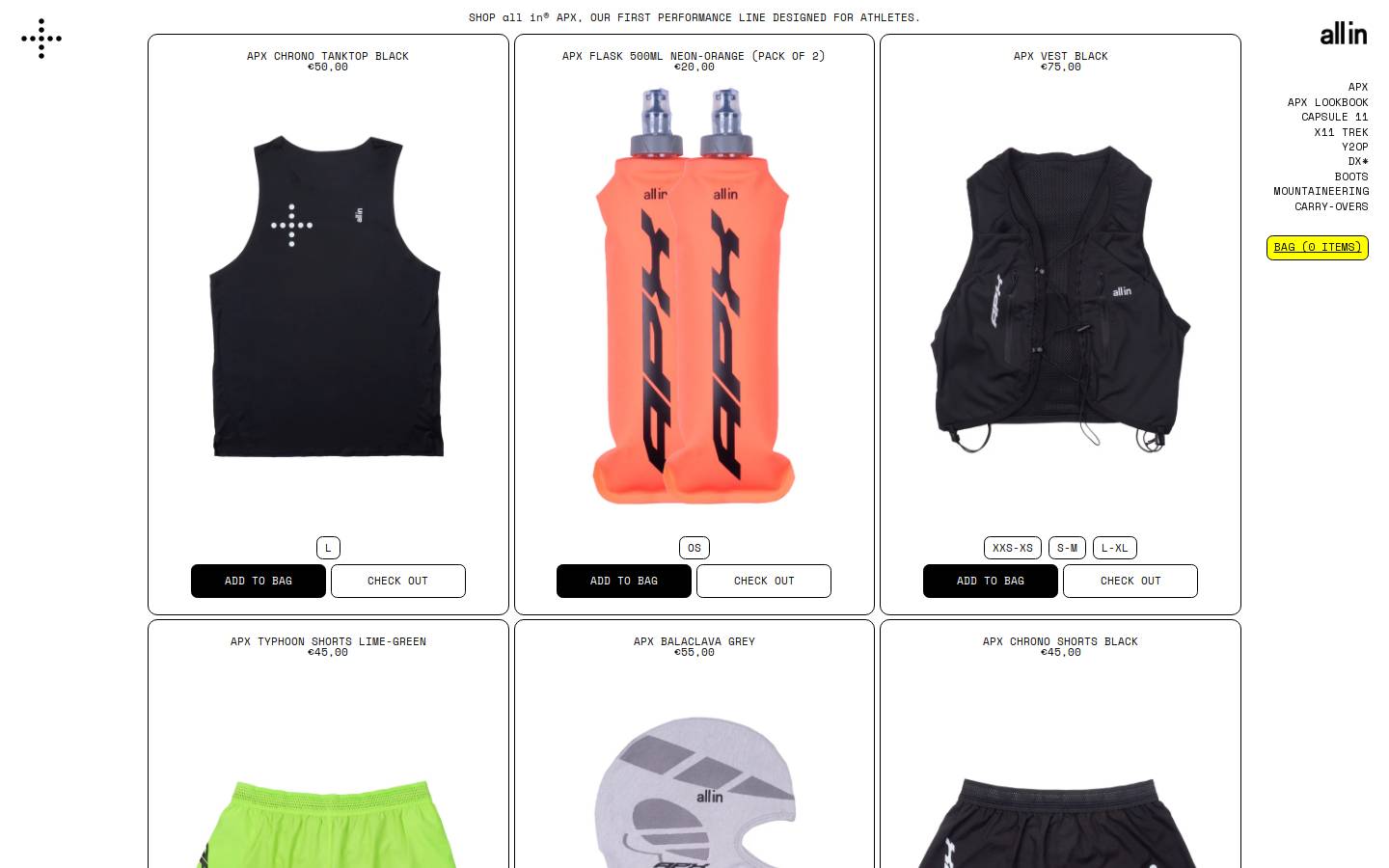 allin.shoes homepage screenshot