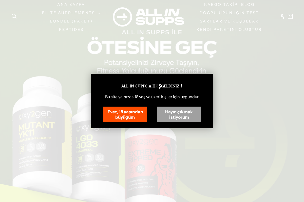 All In Supps homepage screenshot