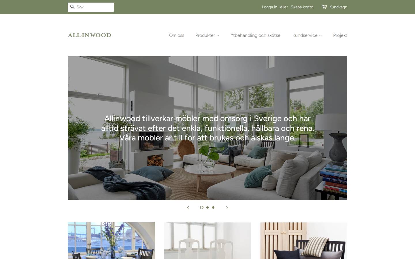 allinwood.se homepage screenshot
