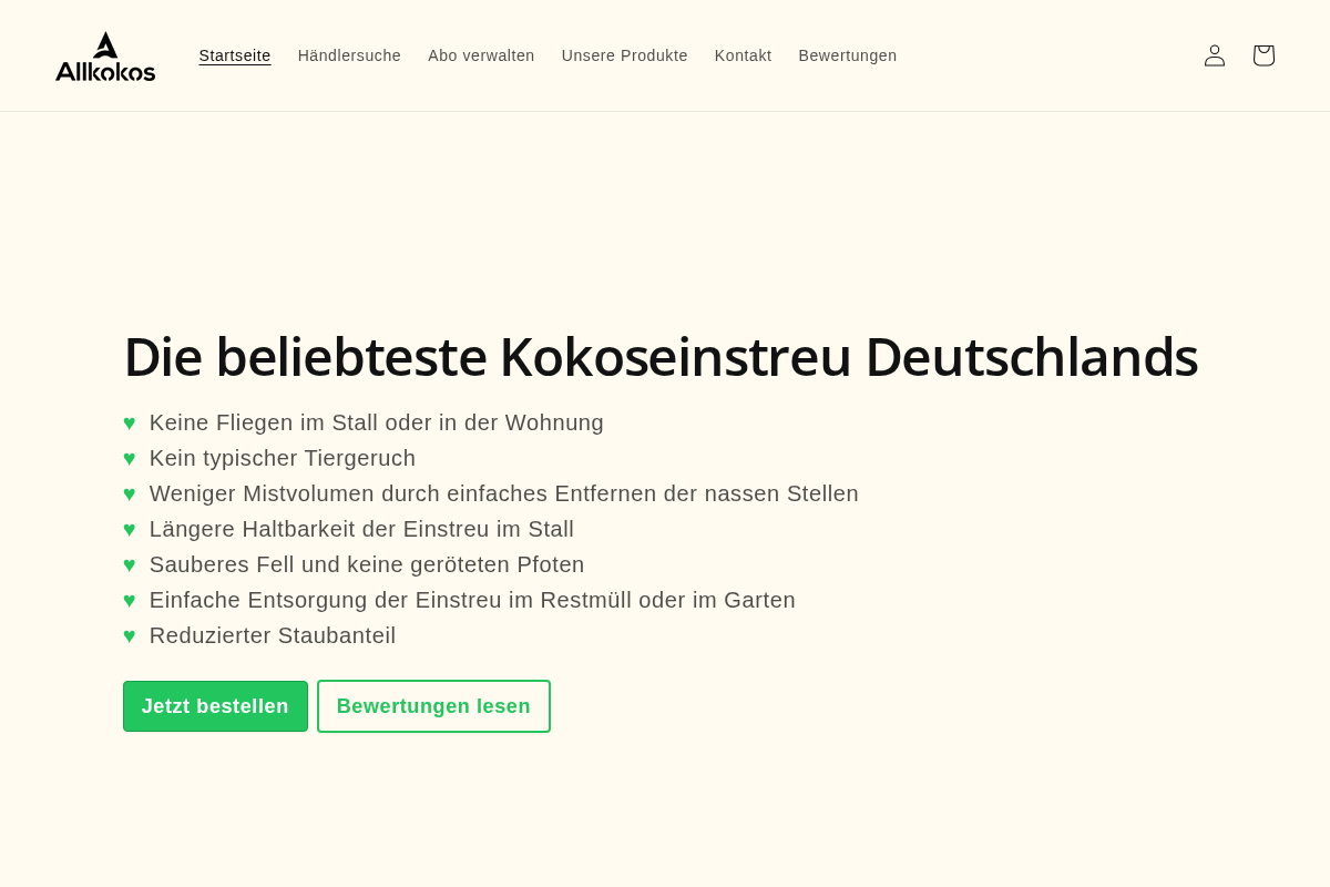 Allkokos homepage screenshot