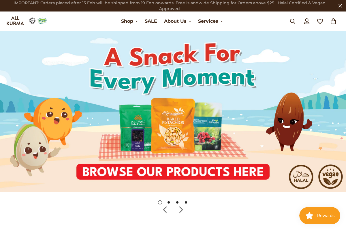 All Kurma Singapore homepage screenshot