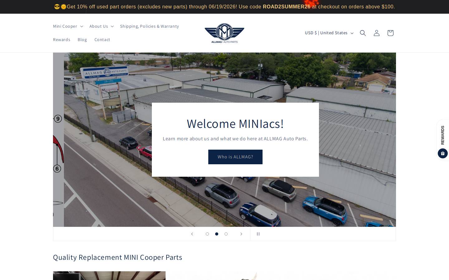 ALLMAG Auto Parts homepage screenshot