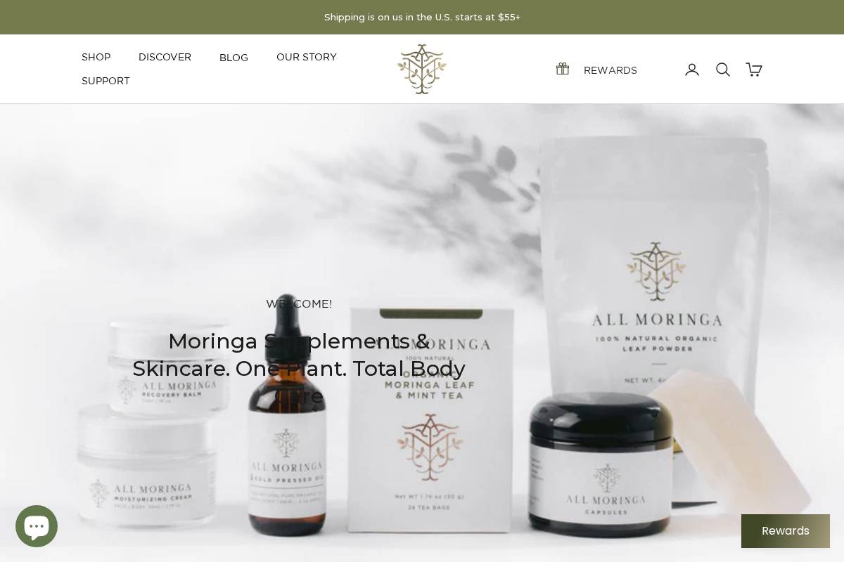 All Moringa homepage screenshot