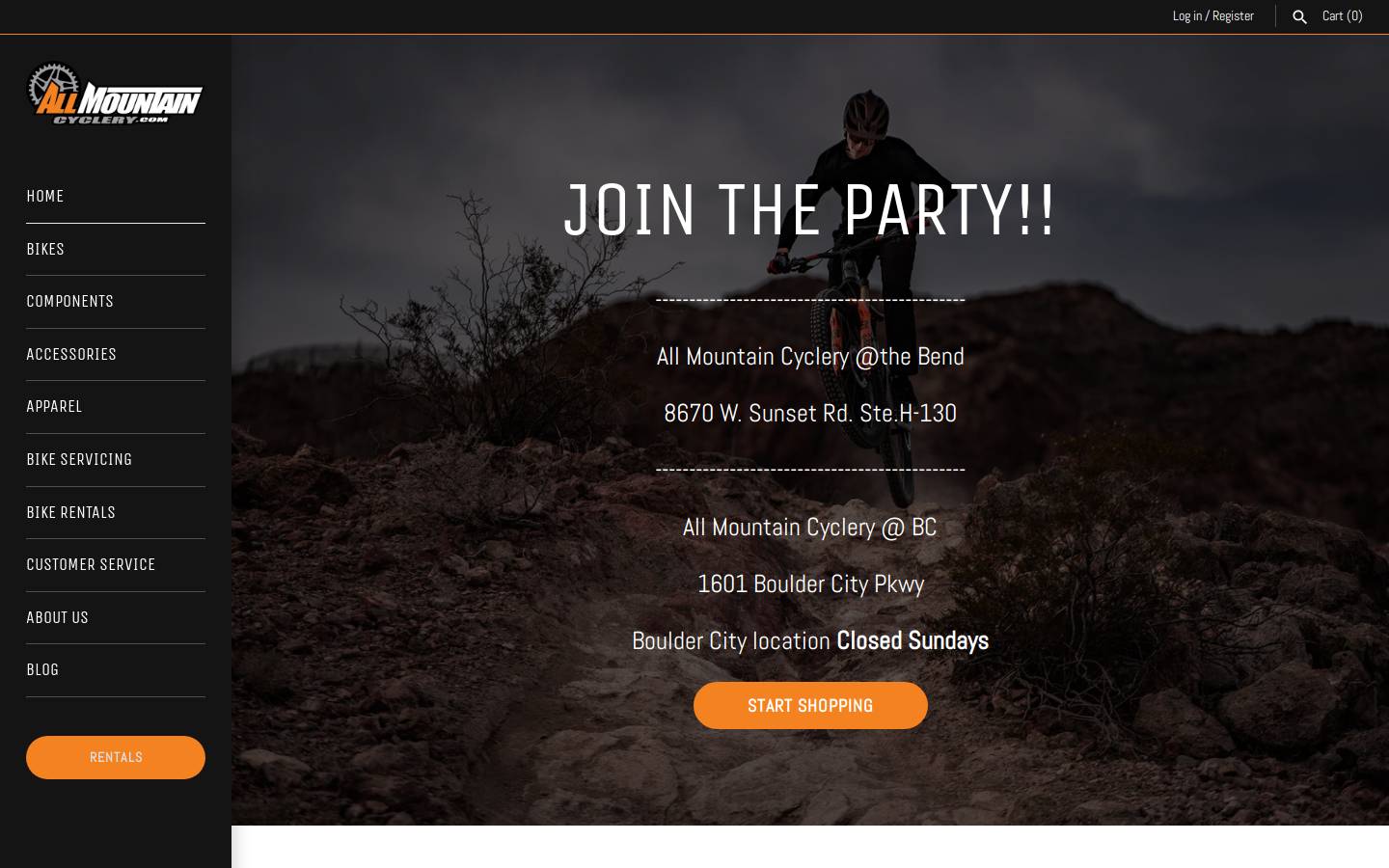 allmountainbikeparts.com homepage screenshot