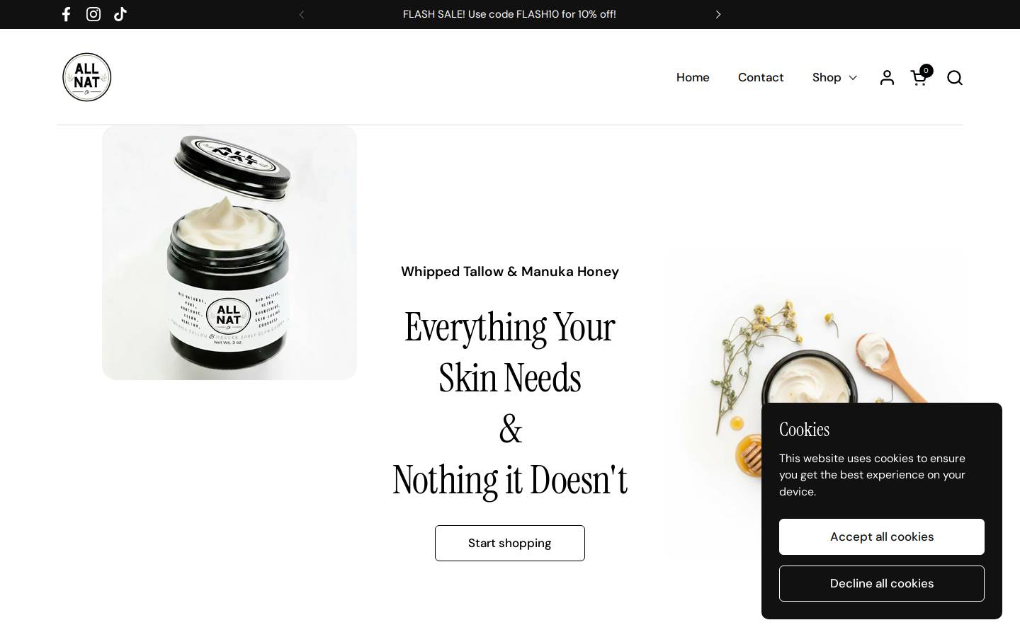 allnatco.com homepage screenshot