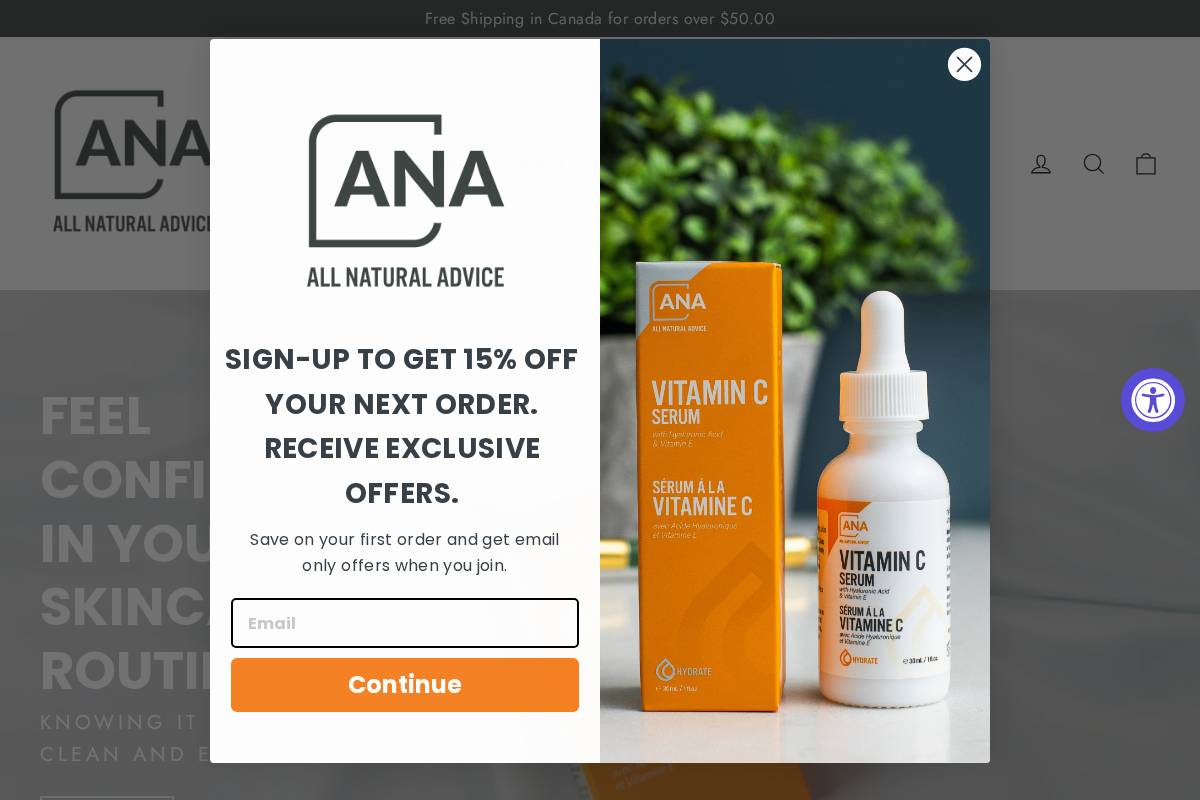 allnaturaladvice.com homepage screenshot