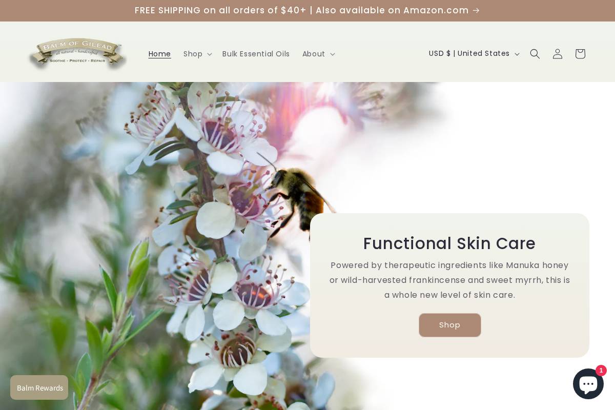 allnaturalbalm.com homepage screenshot