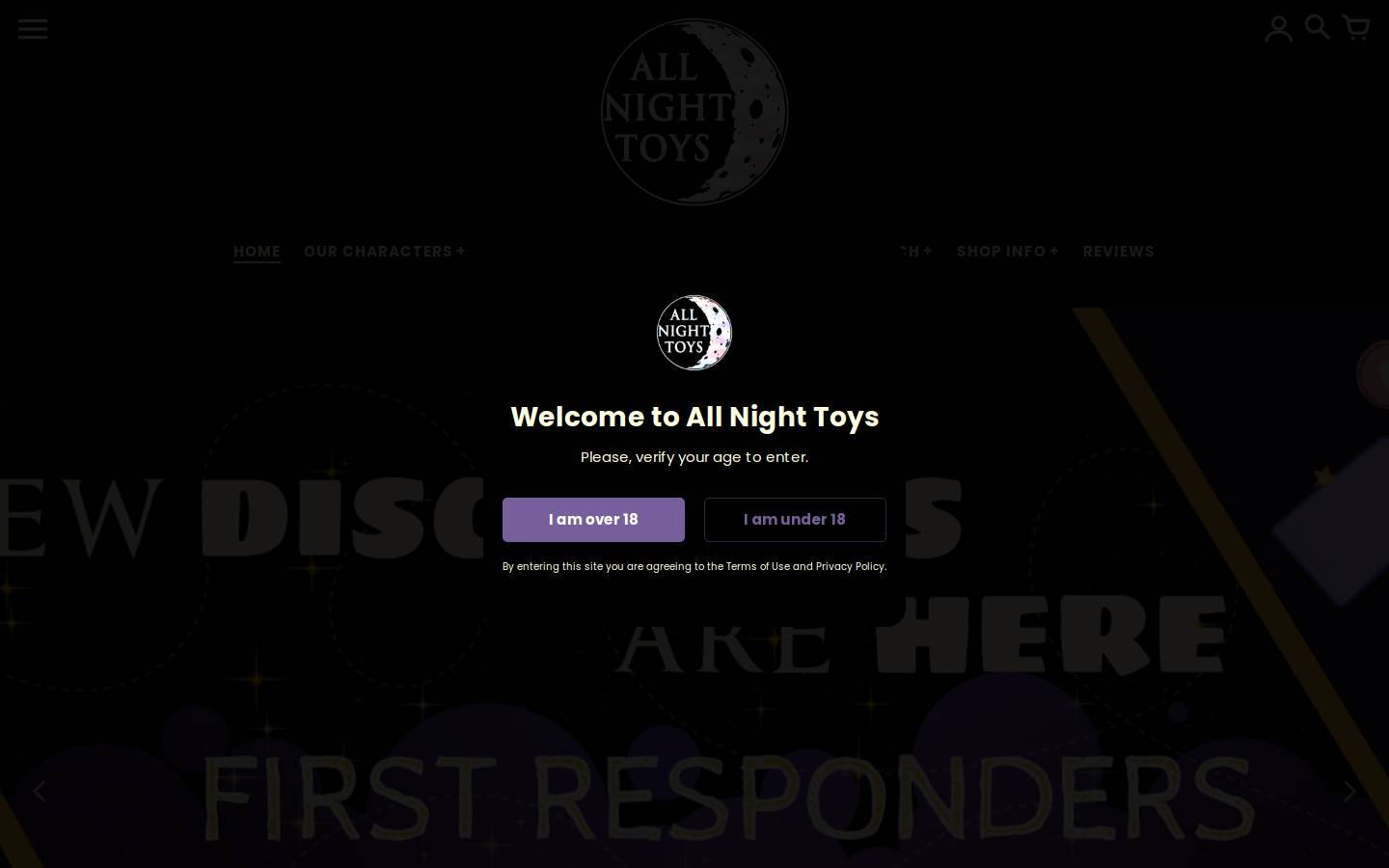 allnighttoys.com homepage screenshot