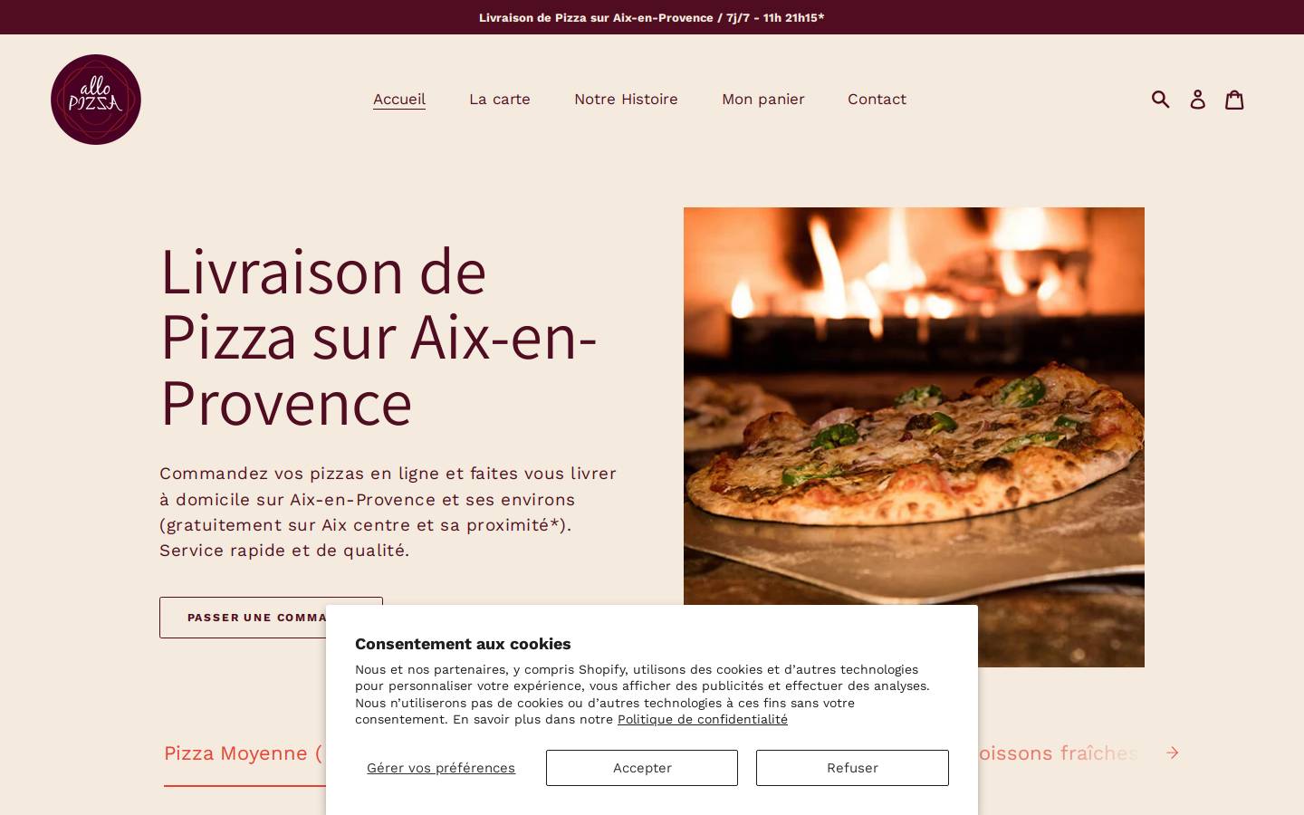 allo-pizza-aix.com homepage screenshot