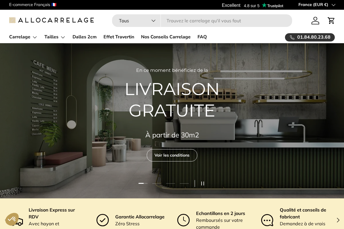 Allocarrelage.com homepage screenshot