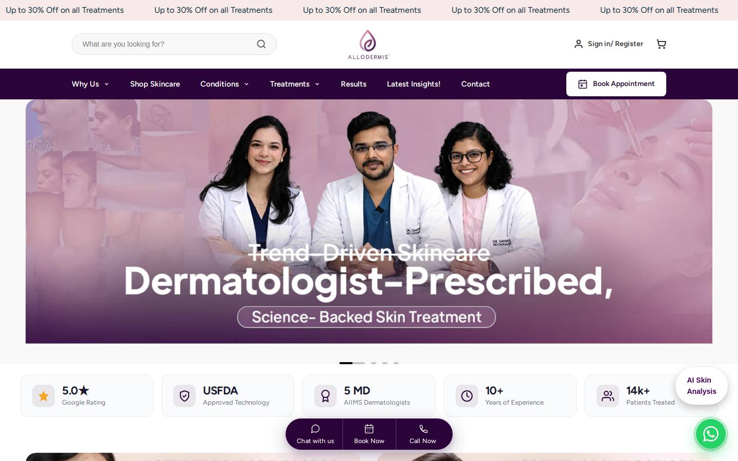 allodermis.com homepage screenshot
