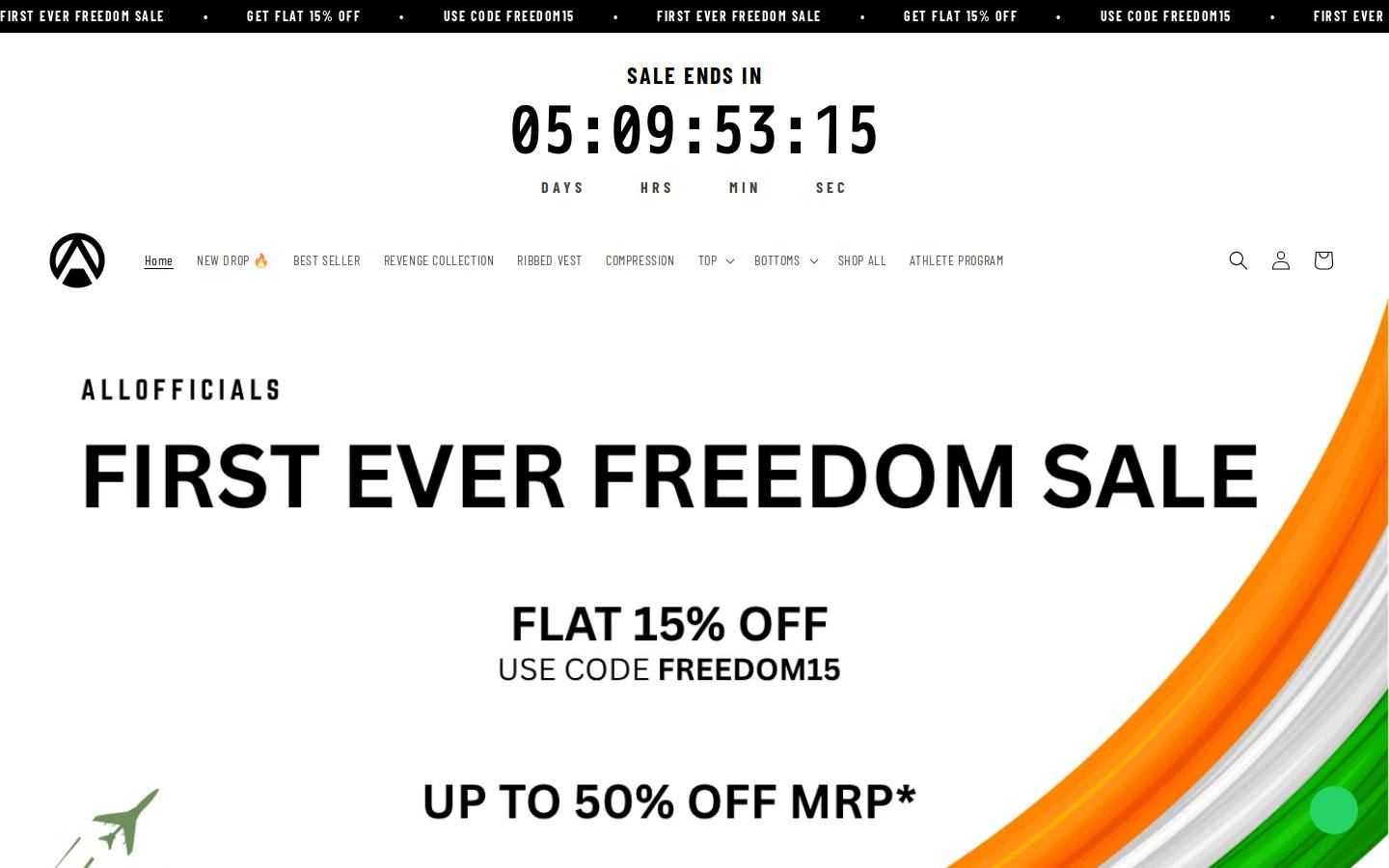 allofficials.in homepage screenshot
