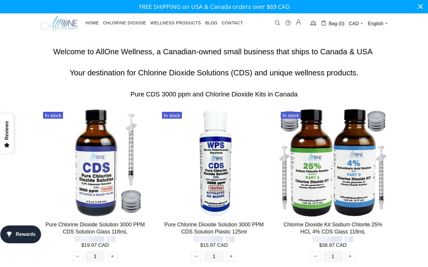 Allone wellness homepage screenshot
