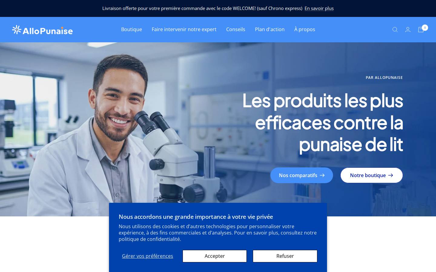 AlloPunaise homepage screenshot