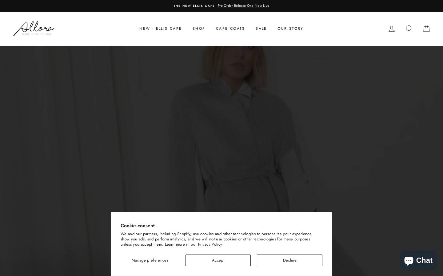 alloracapes.com.au homepage screenshot