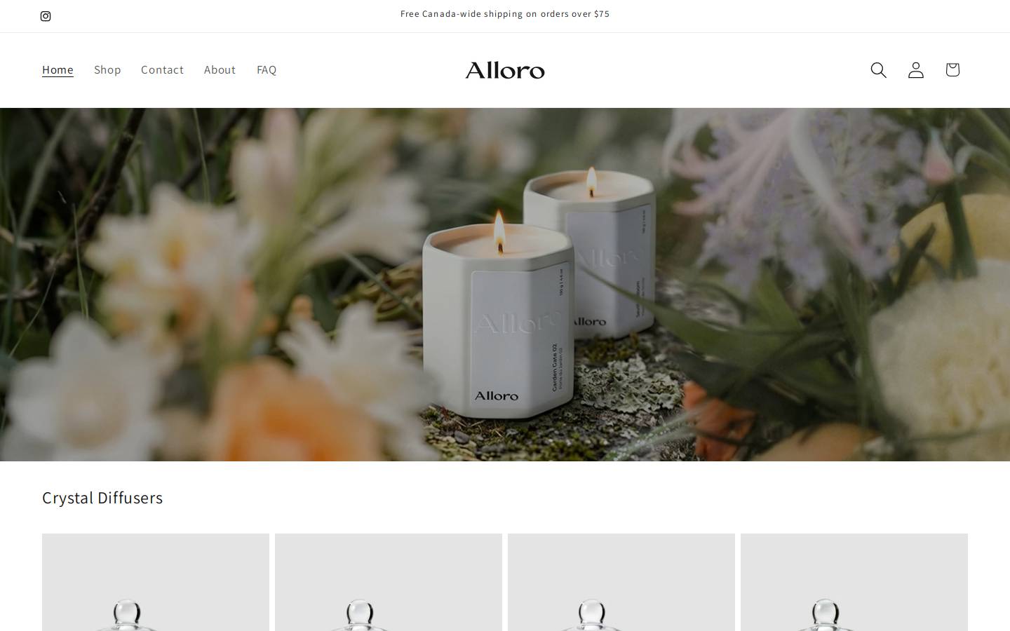 alloros.com homepage screenshot