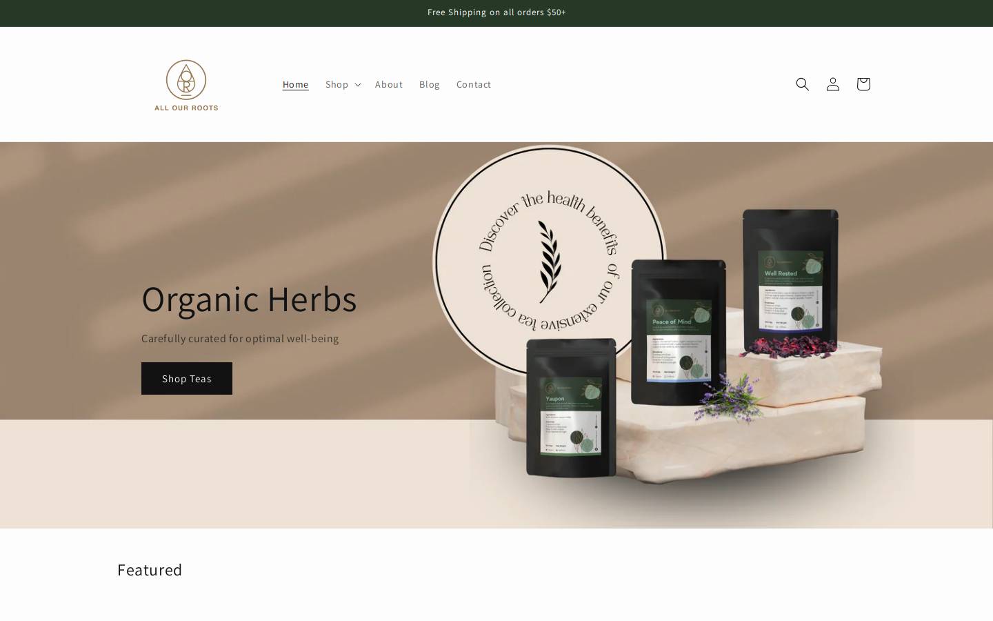 allourroots.com homepage screenshot