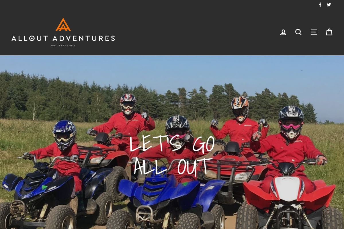 Alloutadventures homepage screenshot
