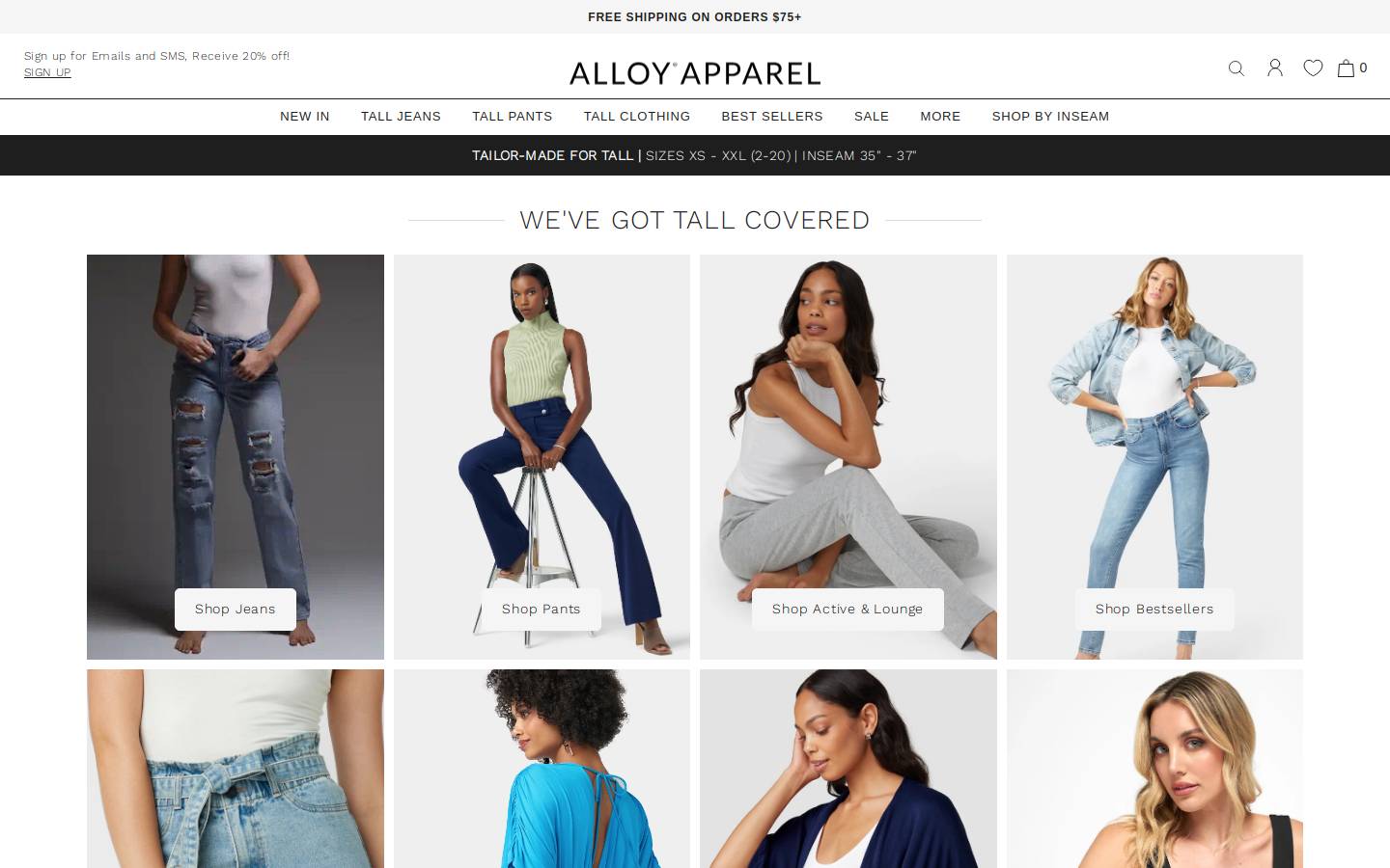 Alloy Apparel homepage screenshot