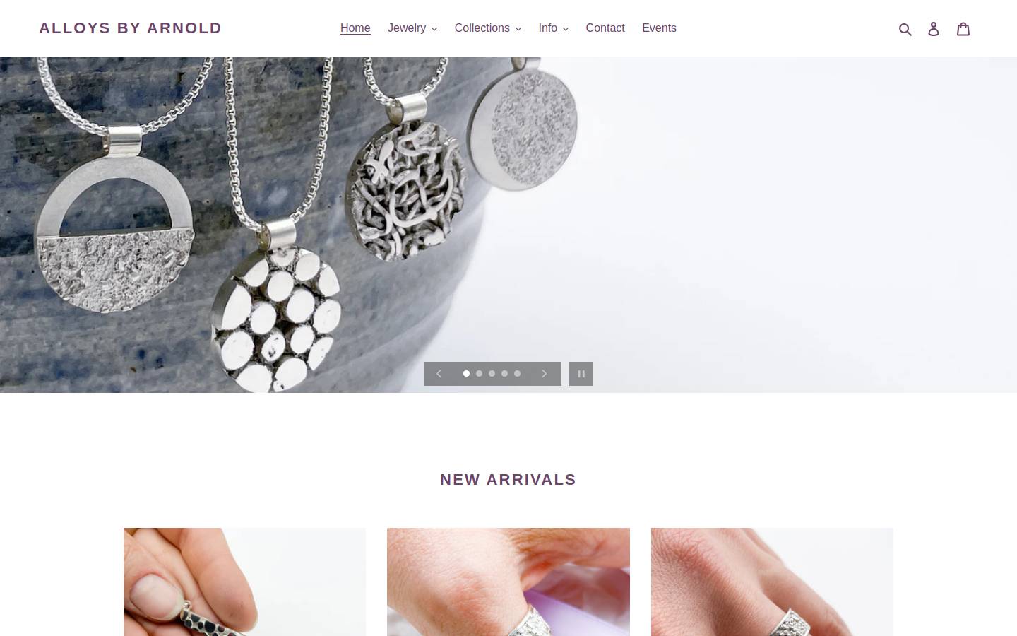 alloysbyarnold.com homepage screenshot