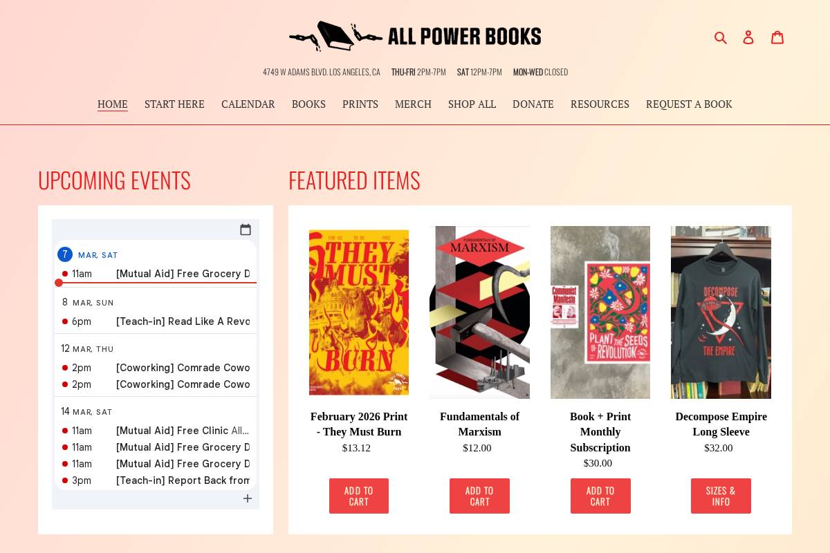 allpowerbooks.org homepage screenshot