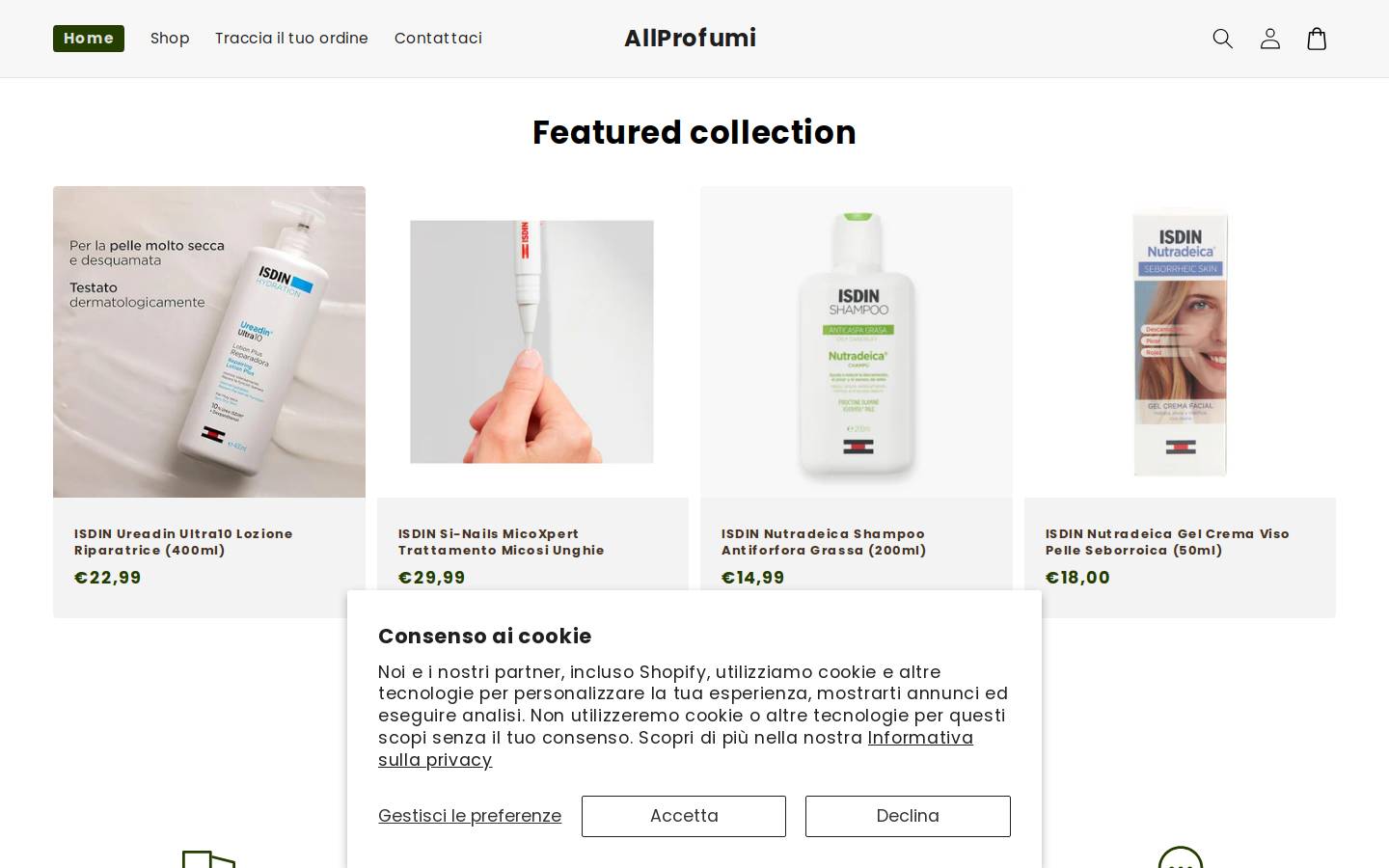 allprofumi.com homepage screenshot