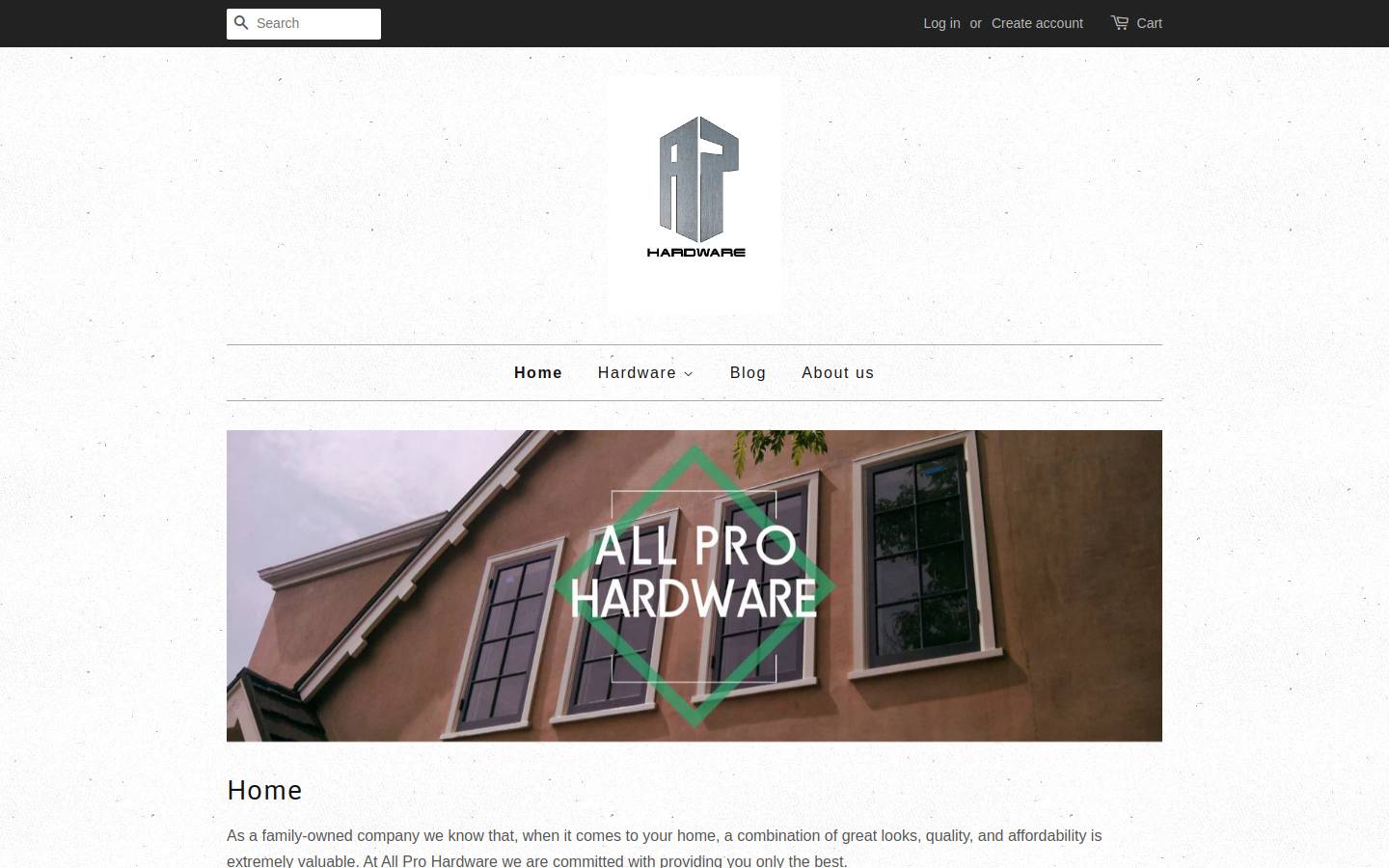 allprohardware.com homepage screenshot