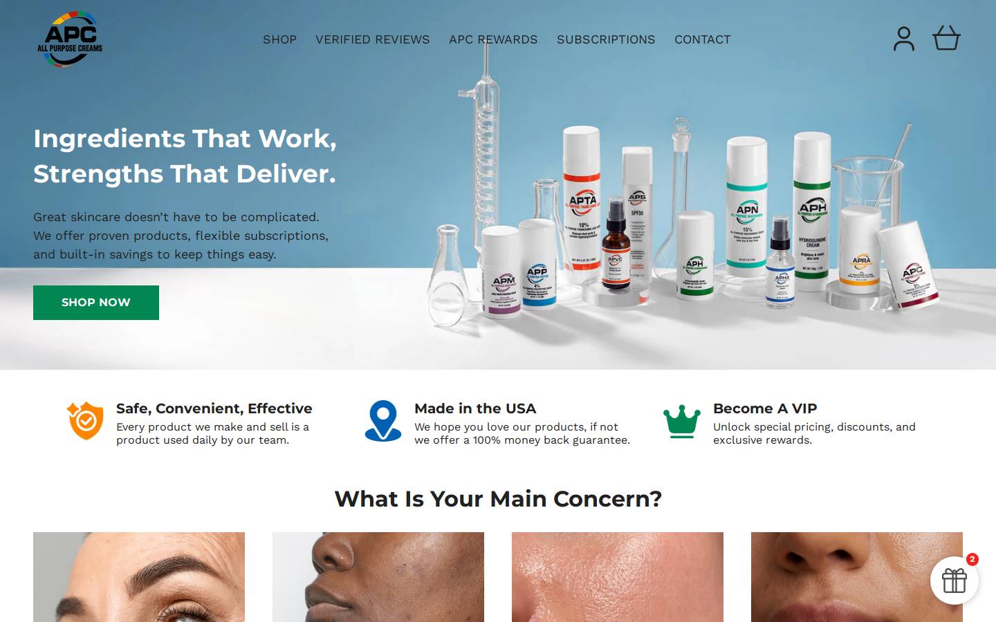Allpurposecreams homepage screenshot